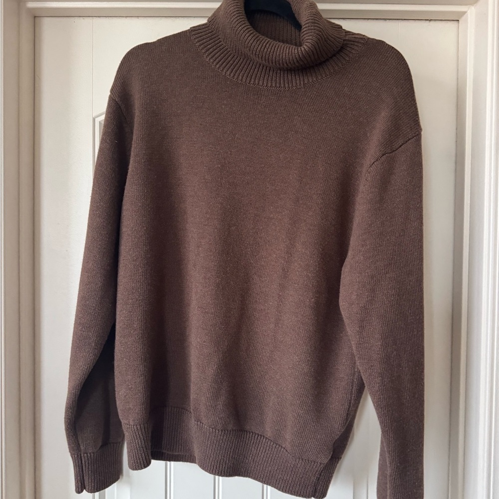 Cozy Brown Wool Turtleneck Sweater